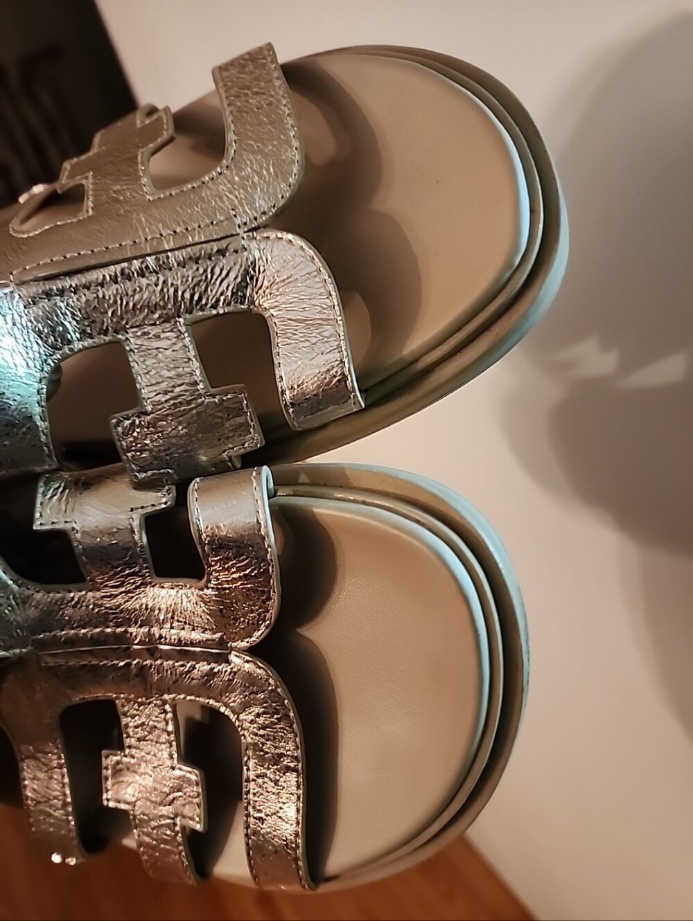 Metallic Logo Slide Sandals - Rose Gold - Picture 6 of 7